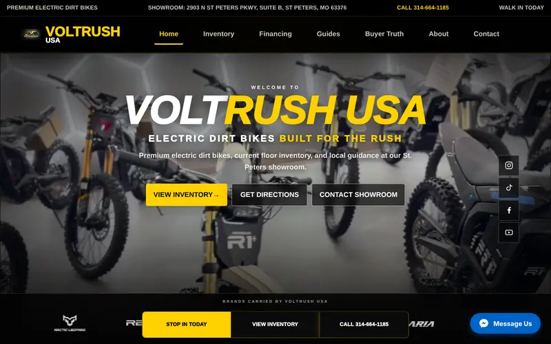 The VoltRush USA website homepage